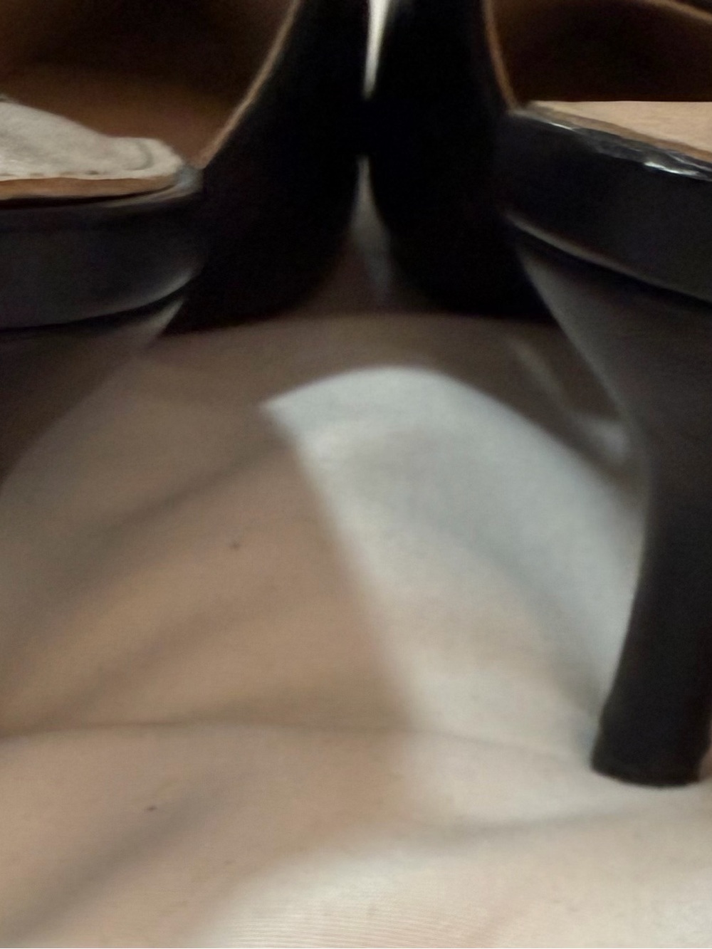 French Connection Black Pointed Slingback Flats with Ankle Strap - Picture 3 of 3